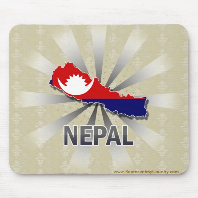 Nepal Flag Map 2.0 Mouse Pad (Front)
