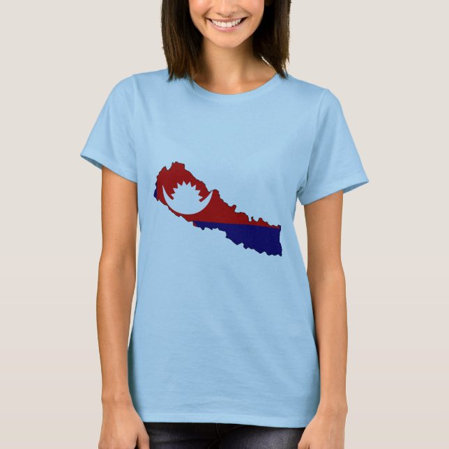 Nepal flag map T-Shirt (Front)