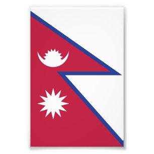 Nepal flag photo print