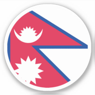 Nepal Flag Round Sticker