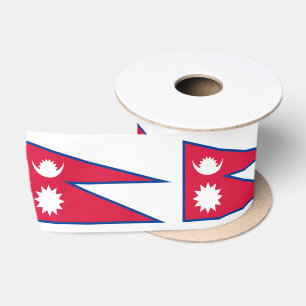 Nepal Flag Satin Ribbon