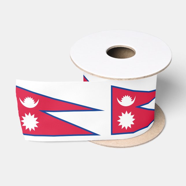 Nepal Flag Satin Ribbon (Spool)