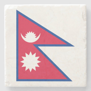 Nepal Flag Stone Coaster