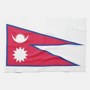 Nepal Flag Tea Towel