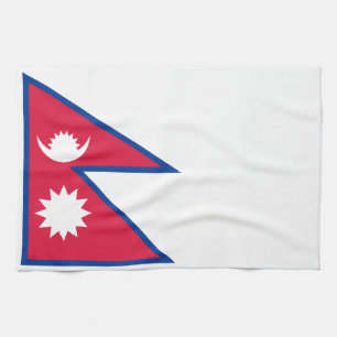 Nepal Flag Tea Towel