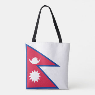 Nepal Flag Tote Bag
