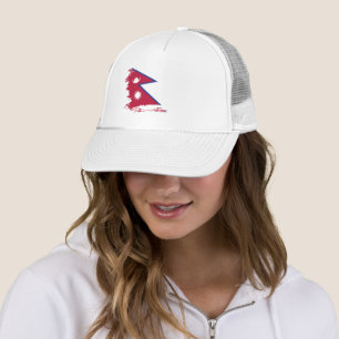 Nepal flag trucker hat