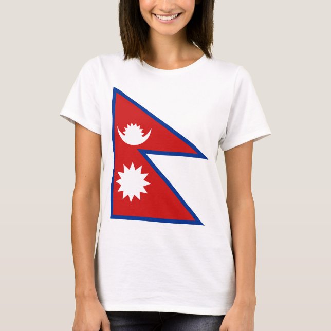 Nepal Flag x Map T-Shirt (Front)