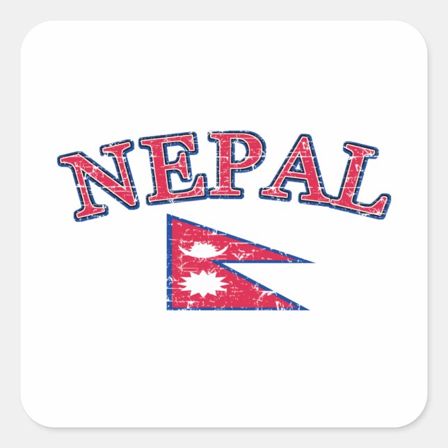 Nepal football design square sticker (Front)