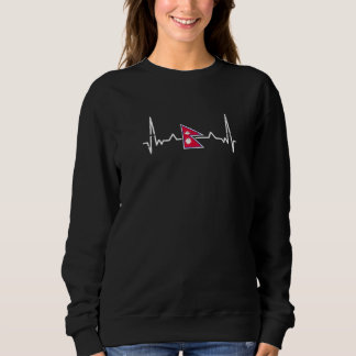 Nepal Heartbeat Proud Nepalese Flag   Sweatshirt
