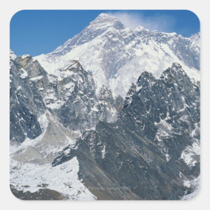 Nepal, Himalayas, view of Mt Everest from Gokyo Square Sticker