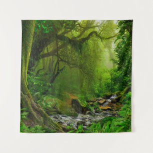 Nepal jungle with riverjungle,forest,ground,river, tapestry