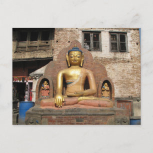 Nepal - Kathmandu  - Buddha at Swayambunath Temple Postcard