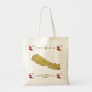 Nepal Map + Flags Bag