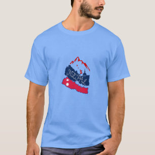 Nepal mountain flag  T-Shirt