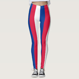 Nepal National Flag Colours Vertical Striped Leggings