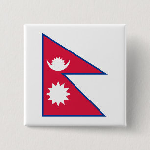 Nepal (Nepalese) Flag 15 Cm Square Badge
