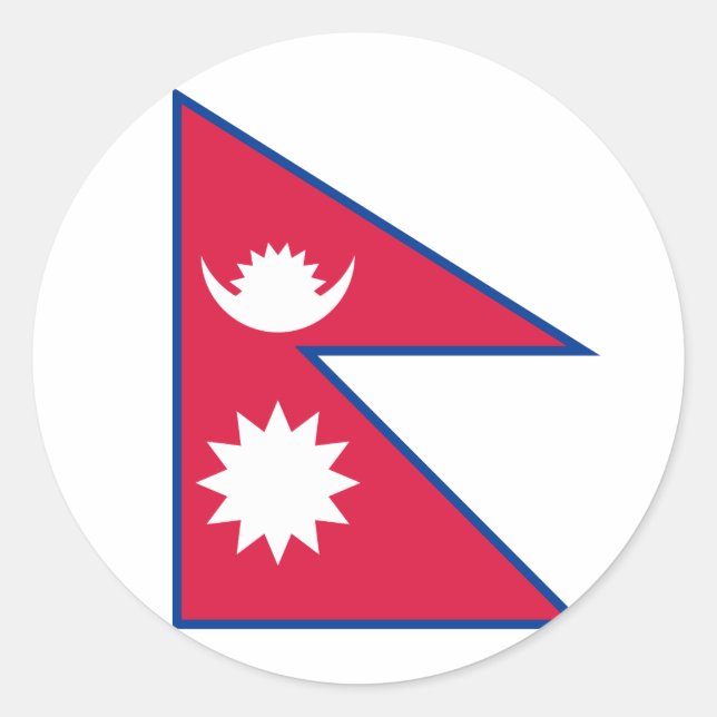 Nepal (Nepalese) Flag Classic Round Sticker (Front)