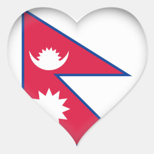 Nepal (Nepalese) Flag Heart Sticker