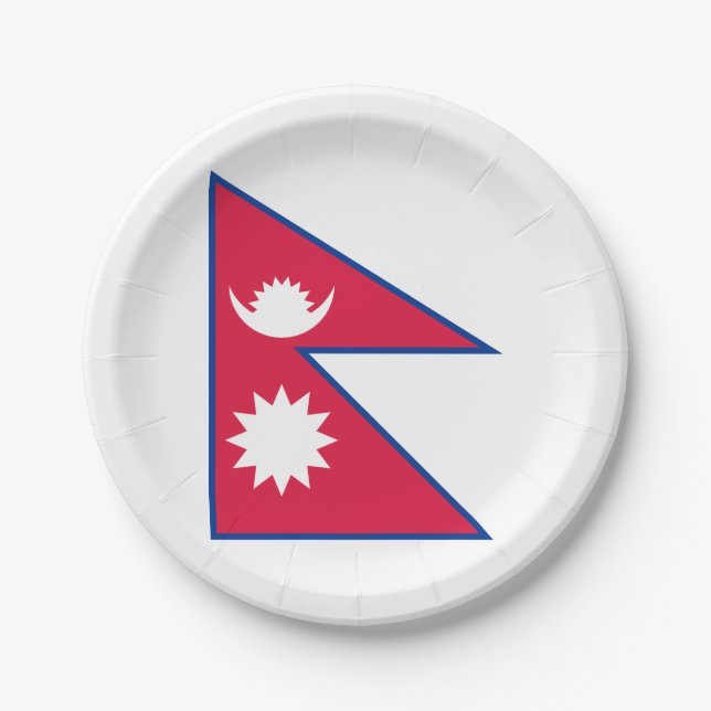 Nepal (Nepalese) Flag Paper Plate (Front)