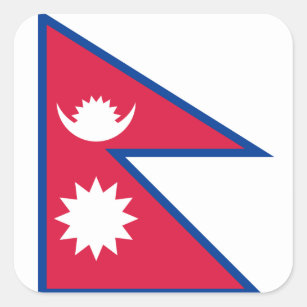 Nepal/Nepalese Flag Square Sticker