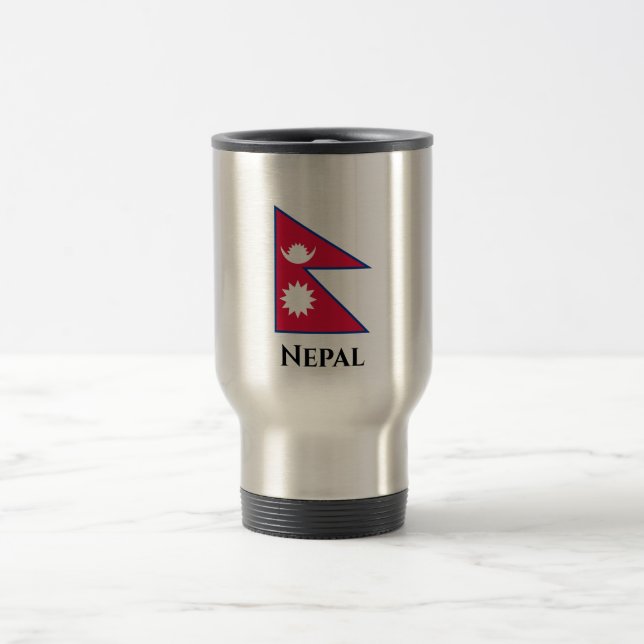 Nepal (Nepalese) Flag Travel Mug (Center)
