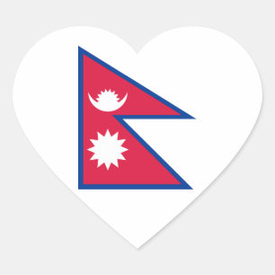 Nepal – Nepali Flag Heart Sticker