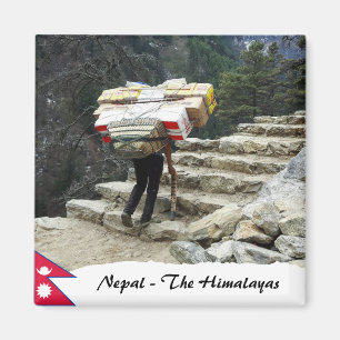 Nepal, Porters, Everest Trekking, The Himalayas Magnet