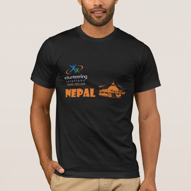Nepal T-shirt Dark - Volunteering Solutions (Front)