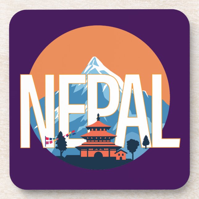 Nepal Temple Mount Everest Coaster (Front)