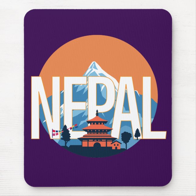 Nepal Temple Mount Everest Mouse Pad (Front)