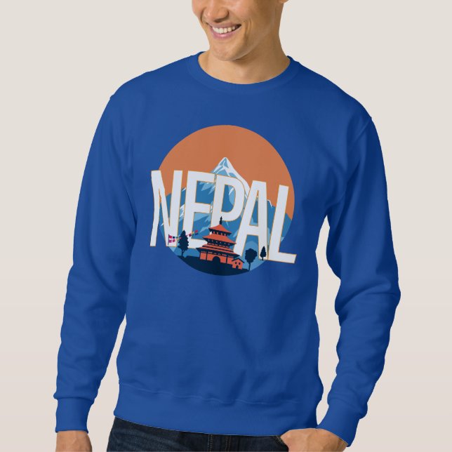 Nepal Temple Mount Everest Sweatshirt (Front)