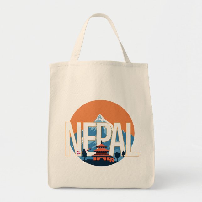 Nepal Temple Mount Everest Tote Bag (Front)