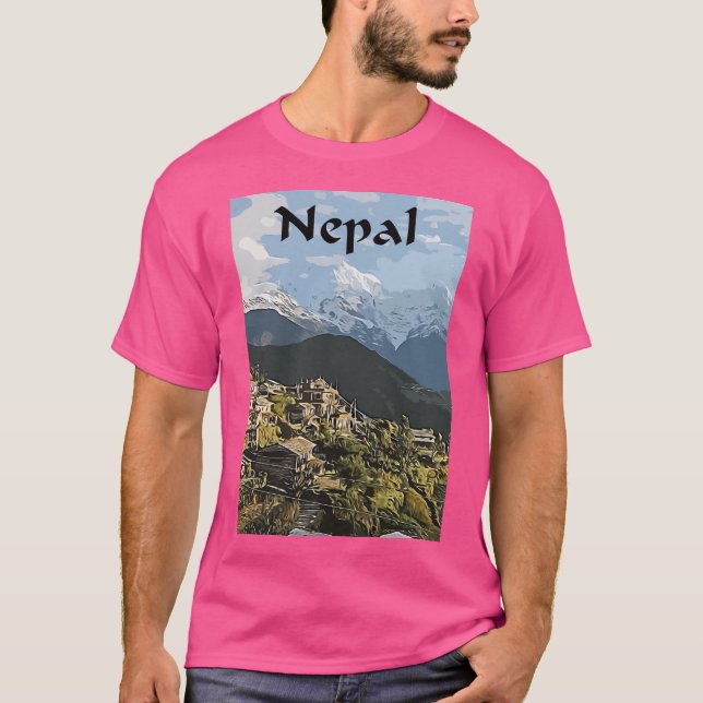 Nepal Travel Vector T-Shirt (Front)