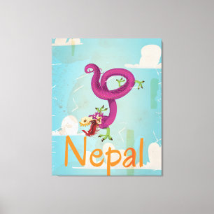 Nepal Vintage Travel Poster Canvas Print