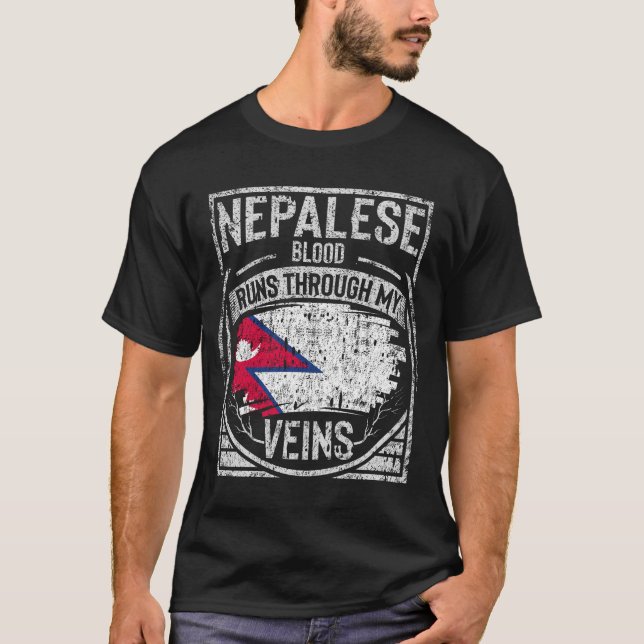 Nepalese Blood Runs Through My Veins T-Shirt (Front)