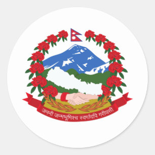 Nepalese Emblem, Nepal Classic Round Sticker
