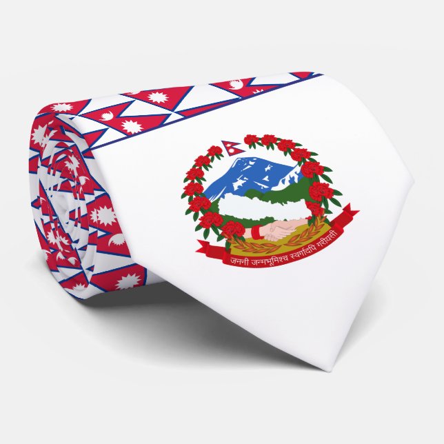 Nepalese Flag & Emblem, Flag of Nepal Tie (Rolled)