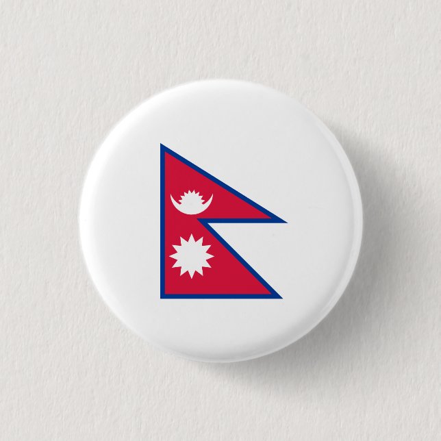 Nepalese Flag, Flag of Nepal 3 Cm Round Badge (Front)