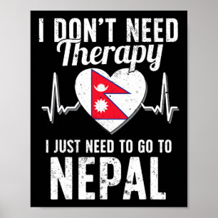 Nepalese Flag I Nepal Flag I Vacation Nepal Poster