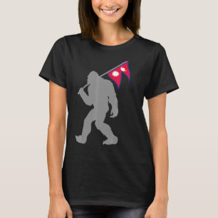 Nepalese Flag On Nepal Flag T-Shirt