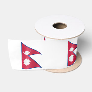 Nepalese Flag Ribbon, patriotic Nepal Satin Ribbon