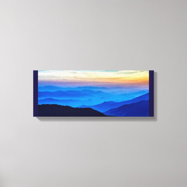 Nepalese Sunset in Nice Colours over the Mountains Canvas Print (Front)