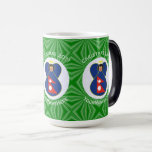 Nepali Angel Hanukkah Flag Personalised  Magic Mug<br><div class="desc">Magic morphing mug features an Nepali Angel, dressed in the flag of Nepal , inside a white, fractal circle of squiggly squares. The circle is on a green fractal background of squiggly squares. Add a name, holiday, and year to personalise your mug as a gift or to add to your...</div>
