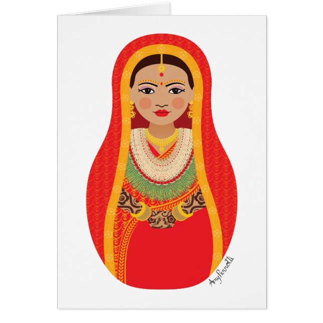 Nepali Bride Matryoshka Card (Front)