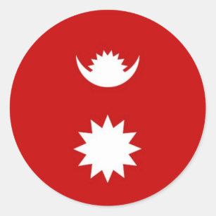 Nepali flag design classic round sticker