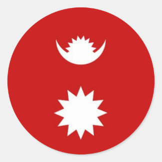 Nepali flag design classic round sticker