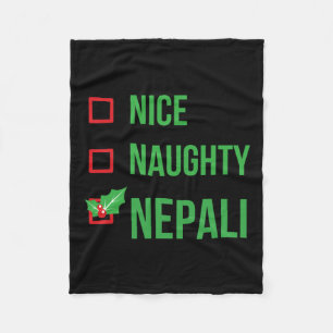 Nepali Funny Nepal Pajama Christmas Gift Fleece Blanket