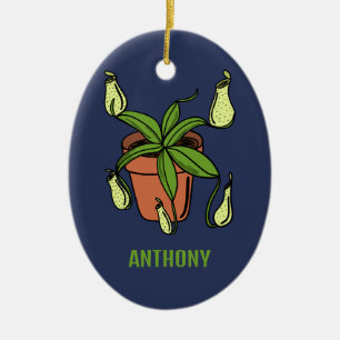 Nepenthes Pitcher Plant Illustration Personalised Ceramic Tree Decoration