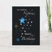 Nephew 27th Birthday Star Inspirational Blue Black